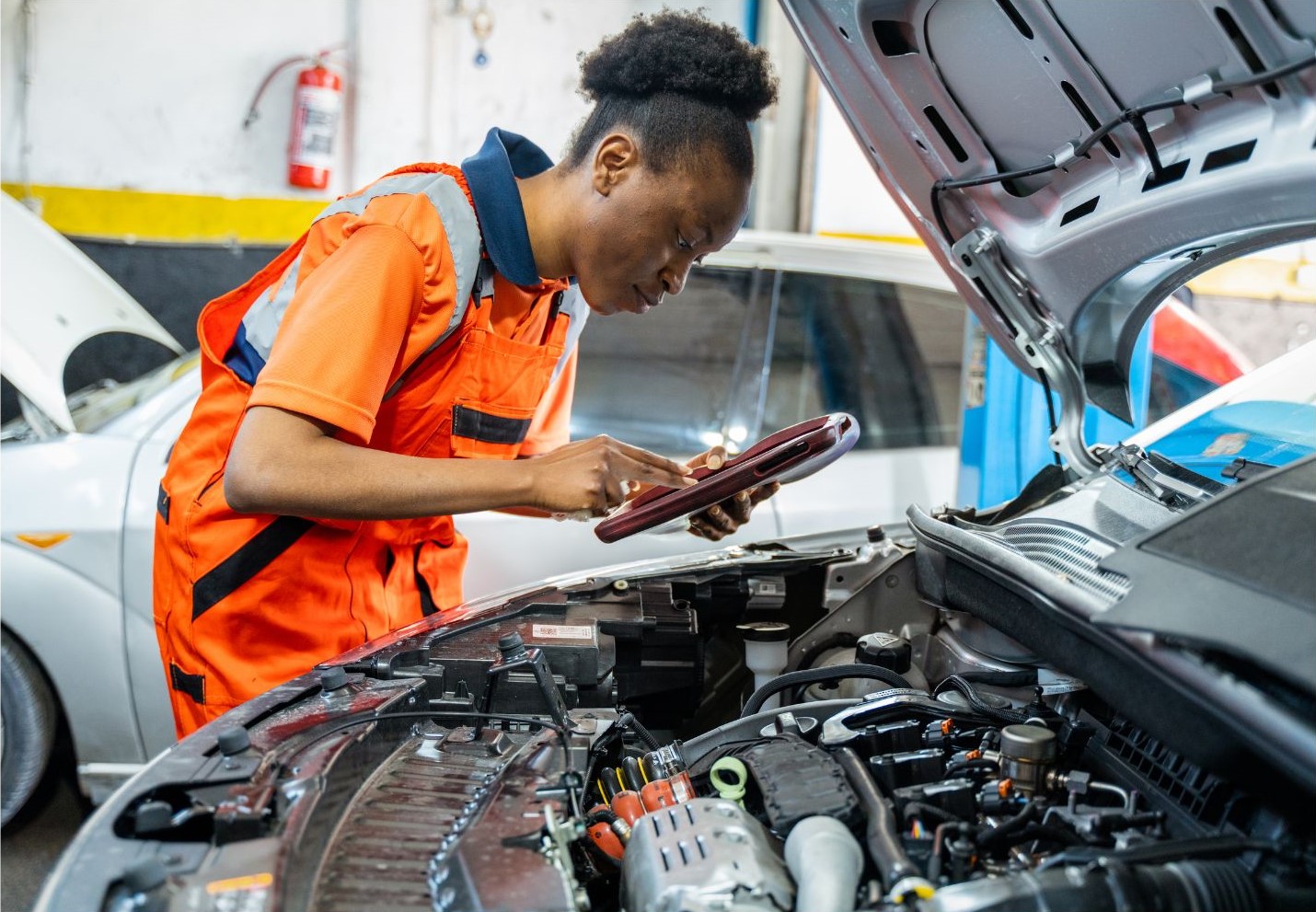 Woman mechanic at work